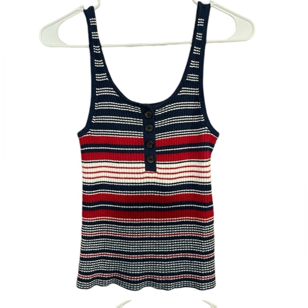 American Eagle red, white, and blue striped tank. Size L.